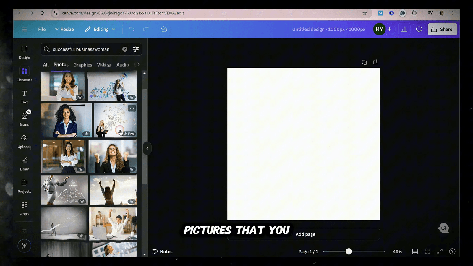 Exploring Canva's Element Library for inspiration
