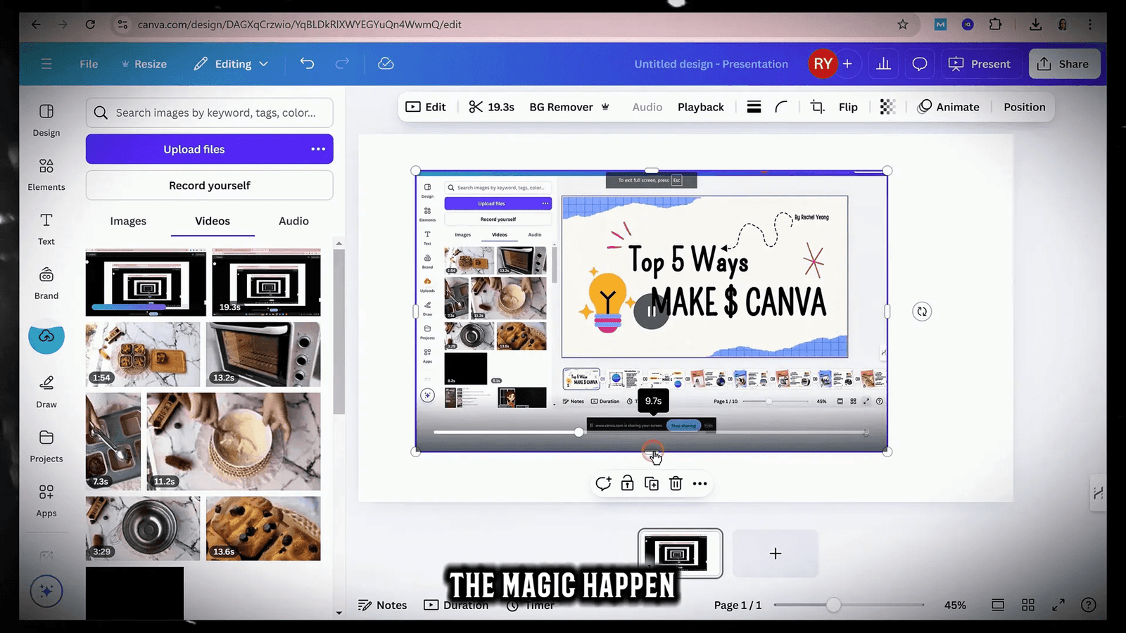 Editing video in Canva
