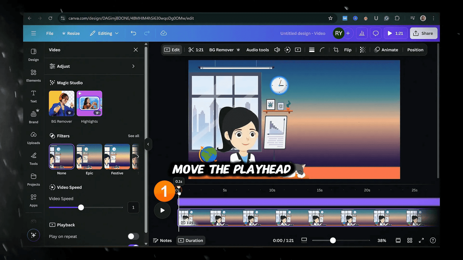 Trimming clips in Canva