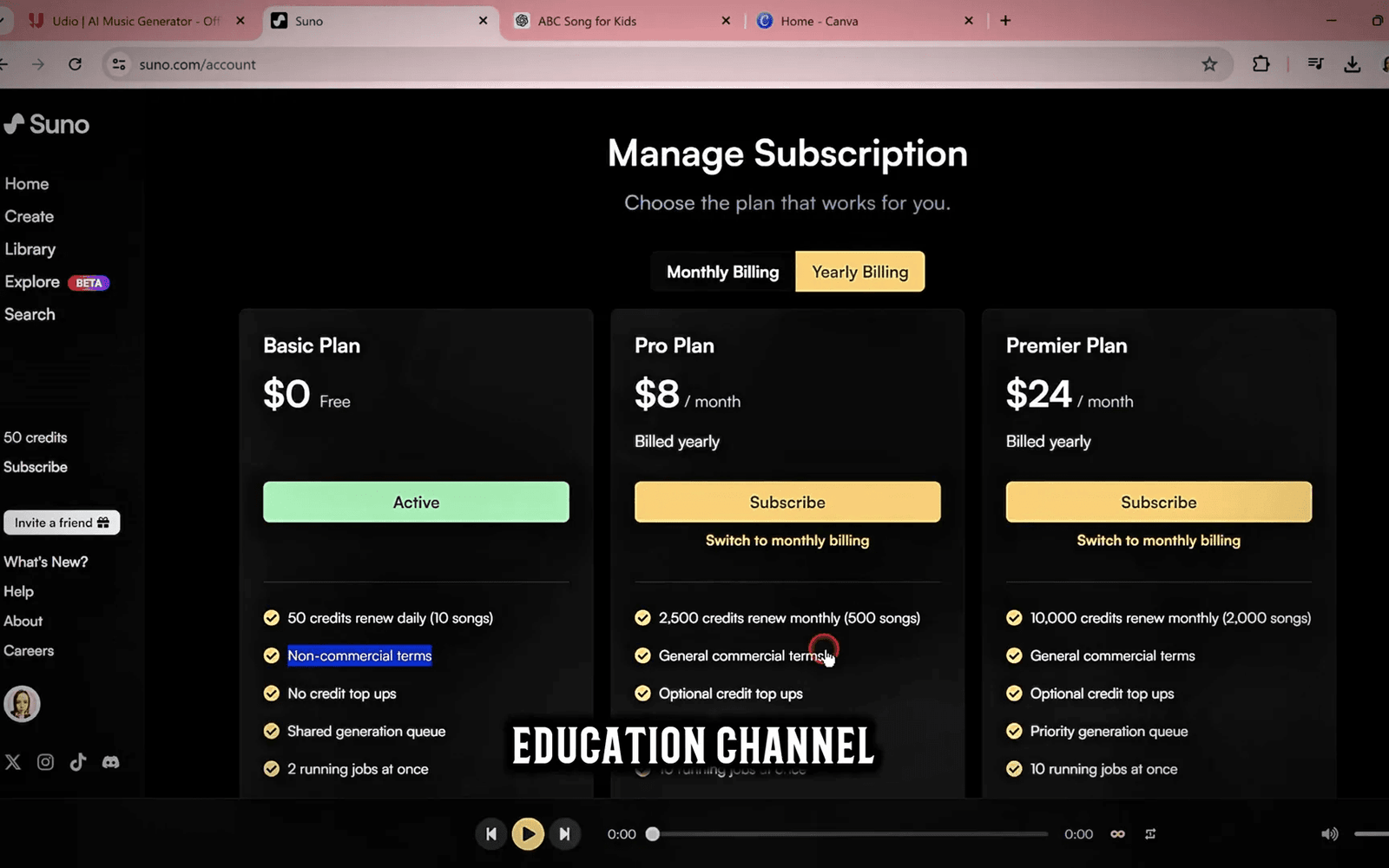 Using Suno.com for custom song creation