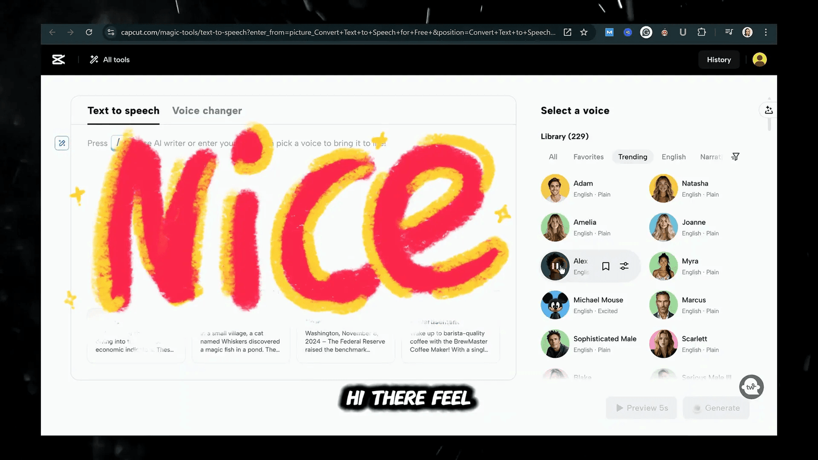 Voiceover techniques for stick figure animation
