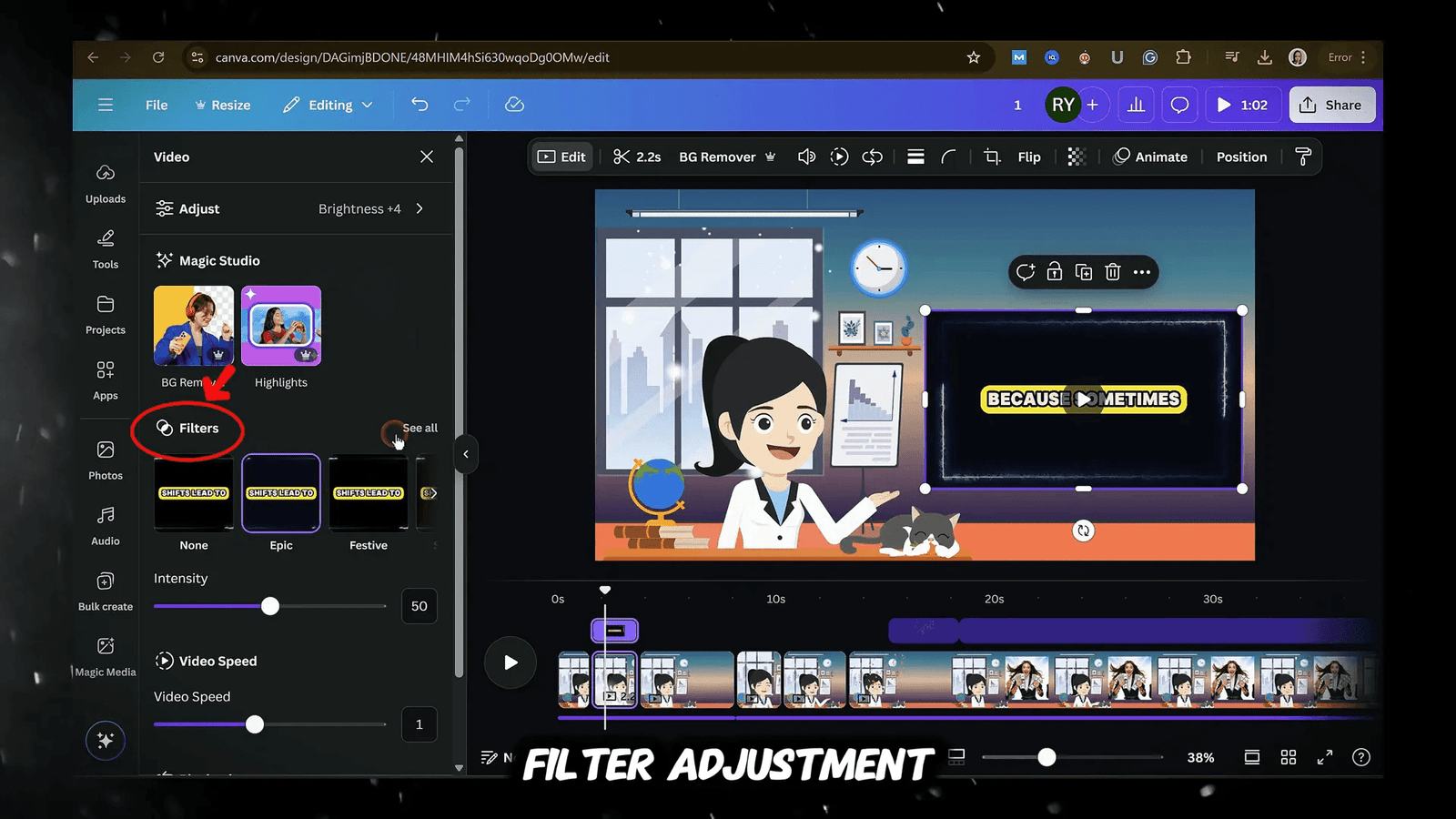 Applying effects to video clips