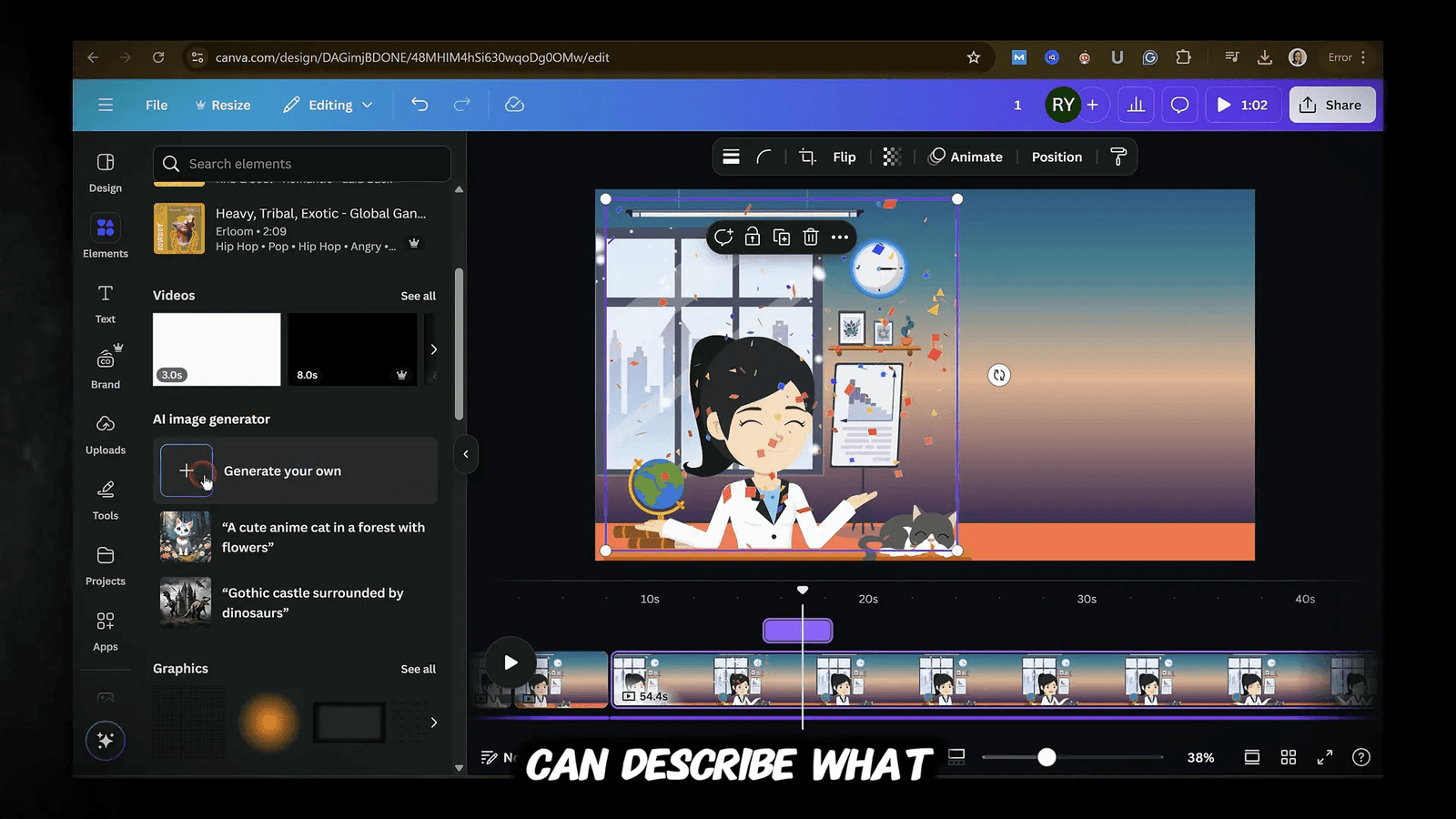 Using Canva AI to generate graphics