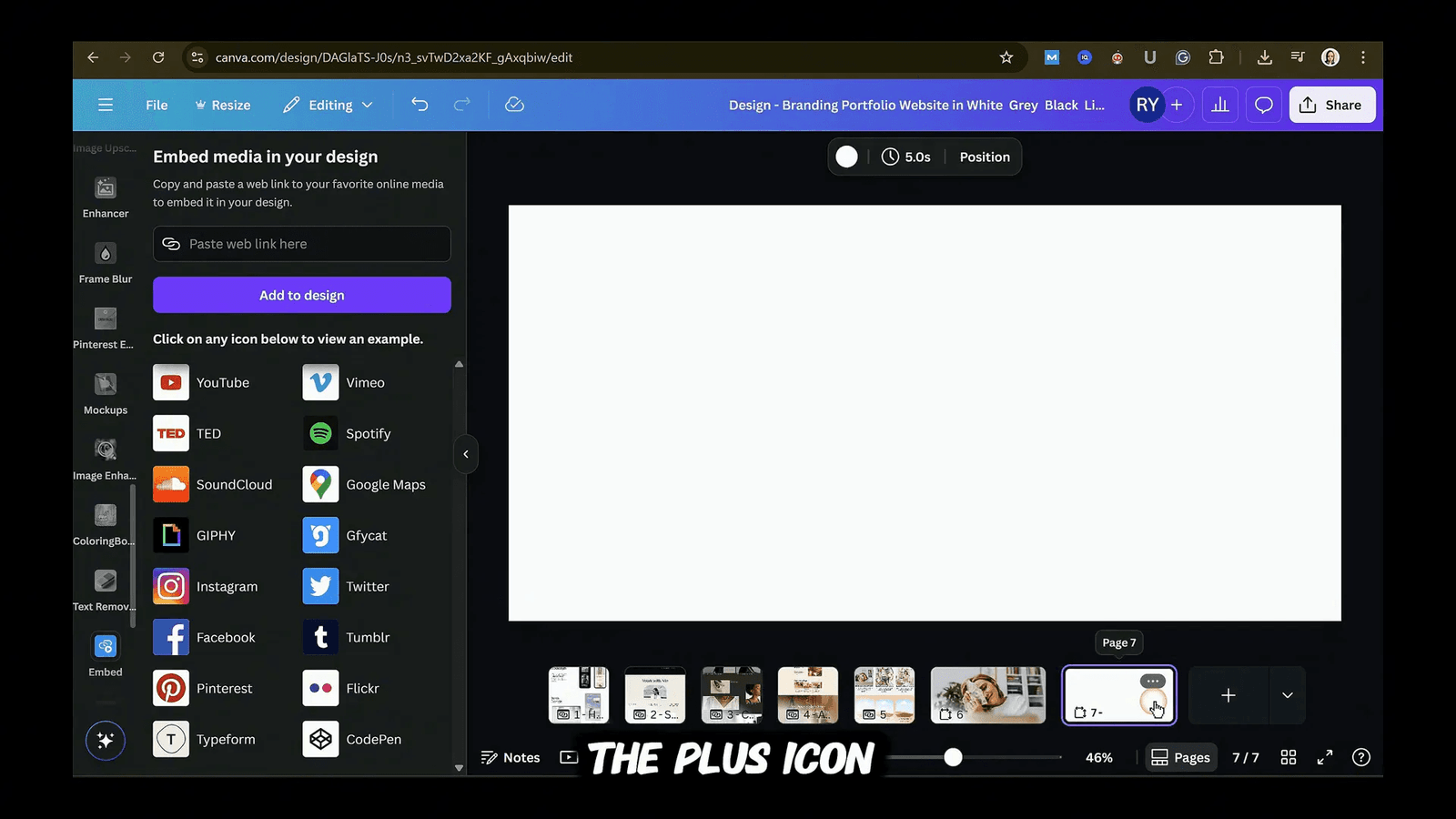 Setting up multi-page navigation in Canva