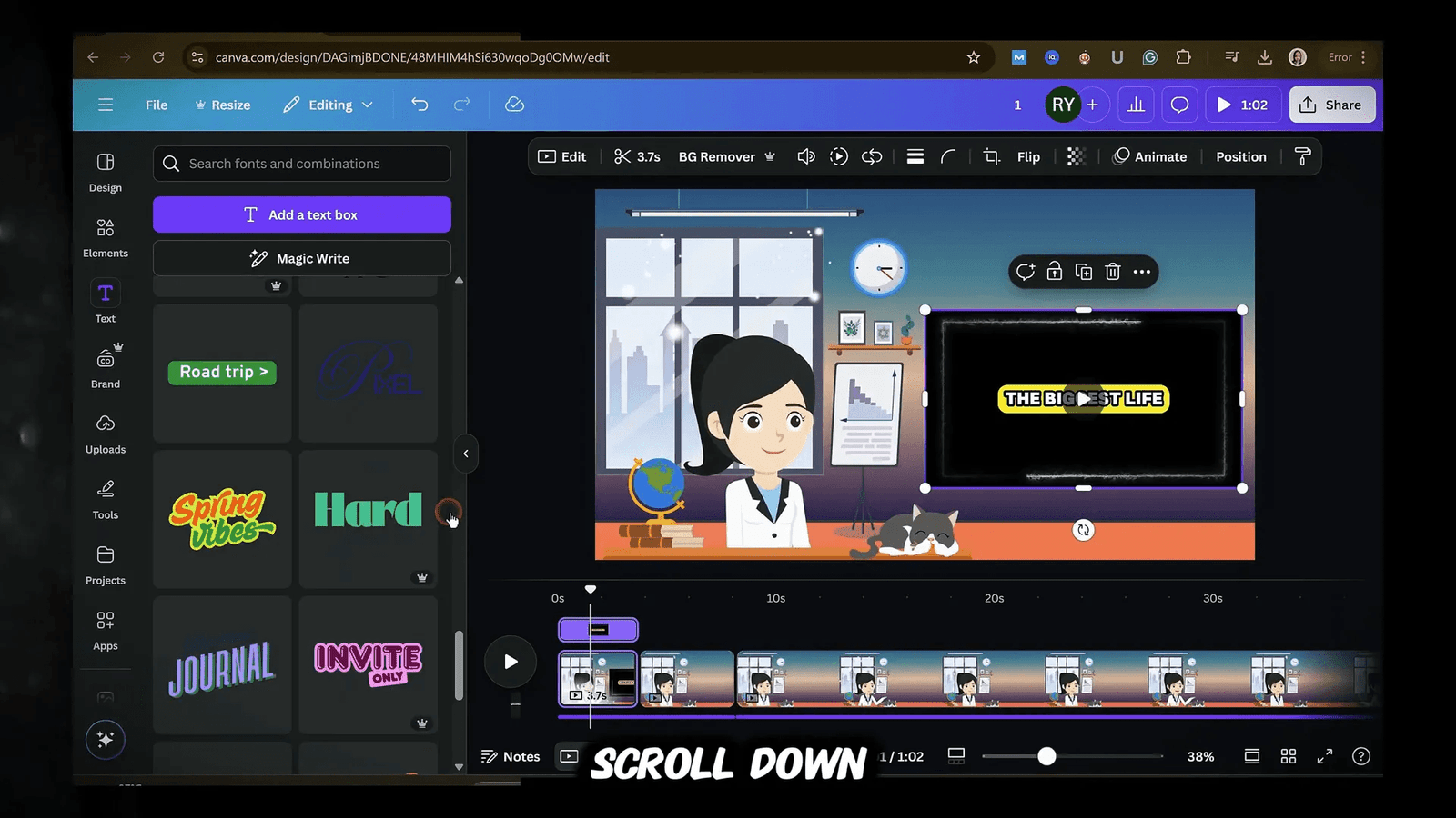 Adding text in Canva