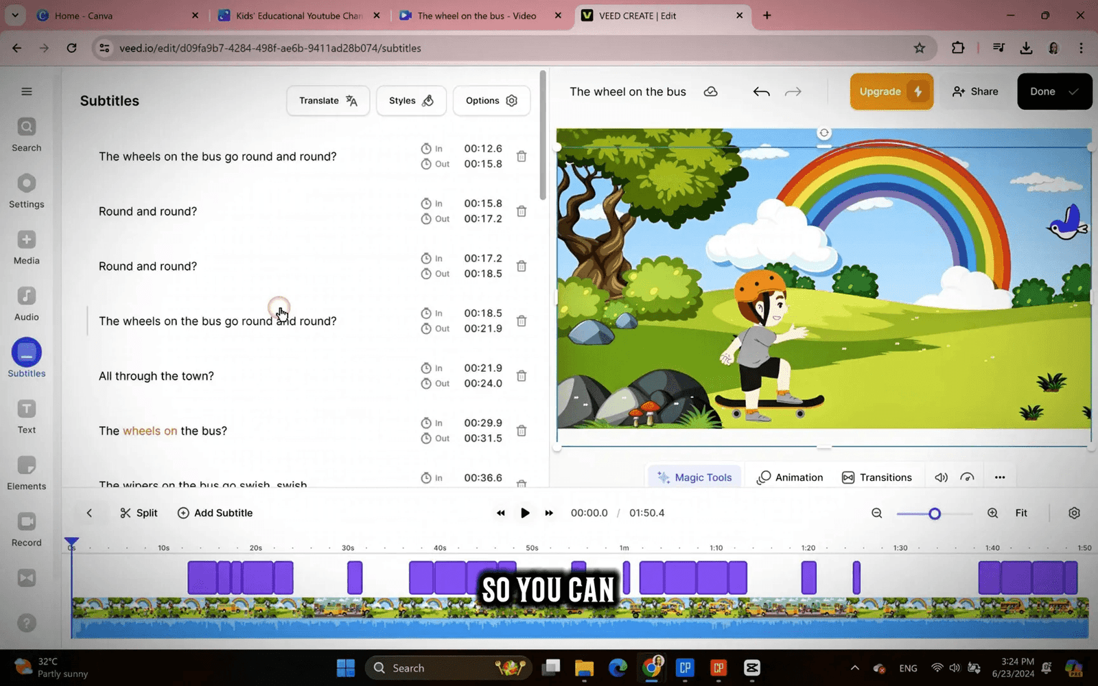 Using Veed.io for captions