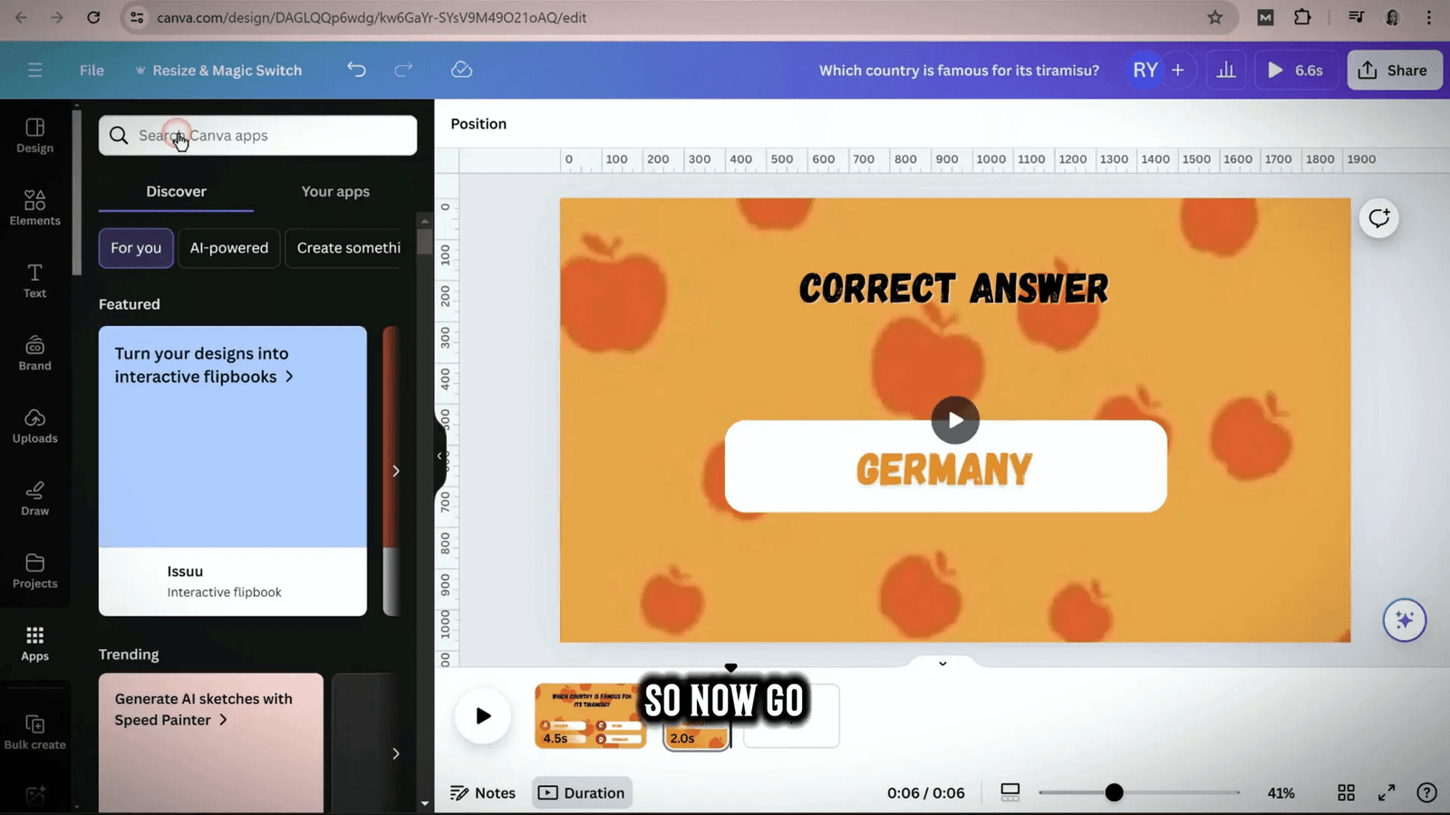 Using bulk create feature in Canva