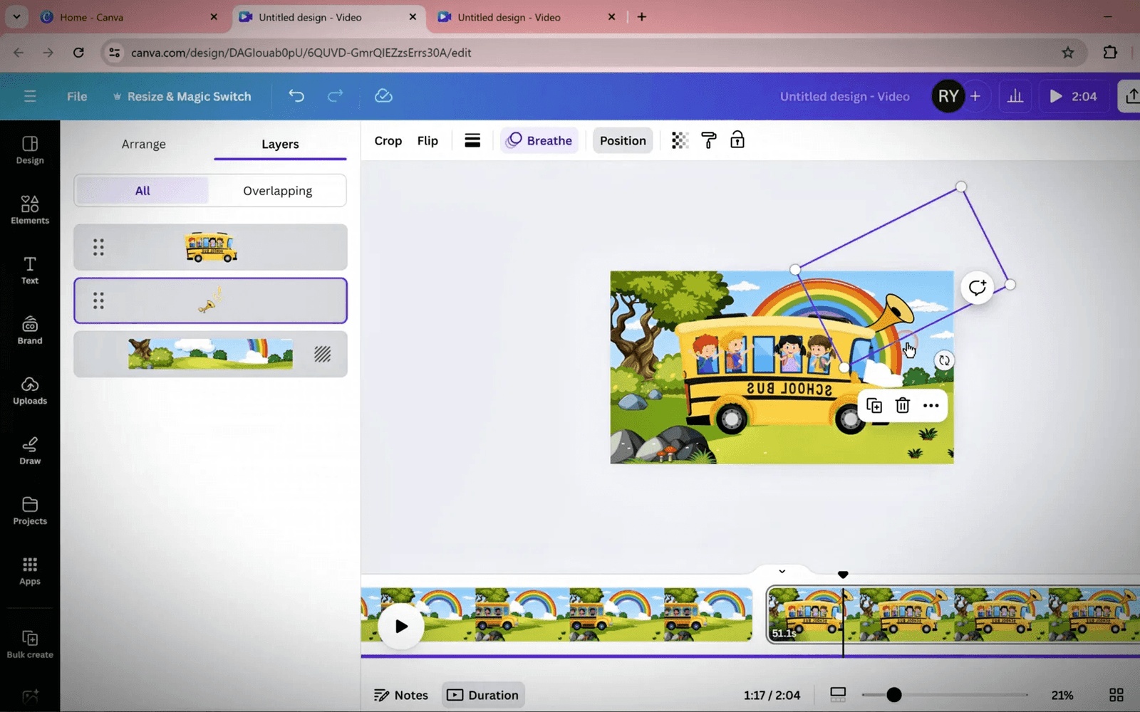 Changing buses and enhancing animations
