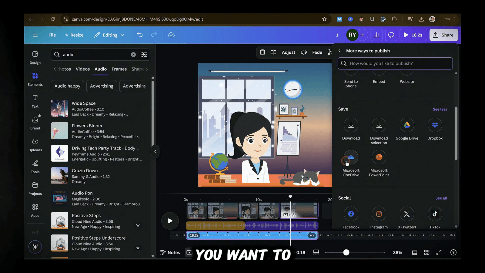 Sharing options in Canva