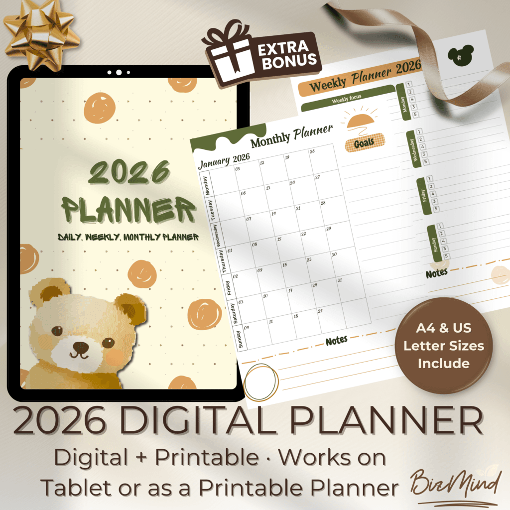 2026 Digital Planner PDF for iPad Minimalist Planner Daily Weekly ...