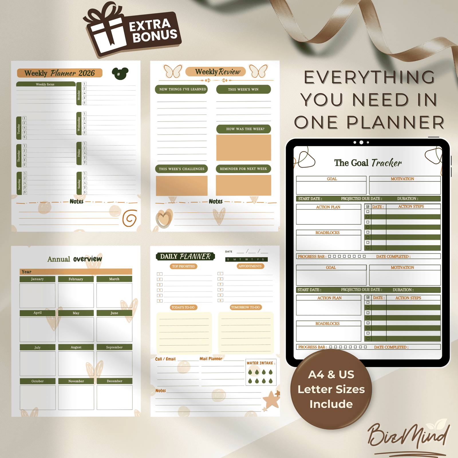 2026 Digital Planner PDF for iPad Minimalist Planner Daily Weekly Monthly Yearly GoodNotes Notability - Image 3