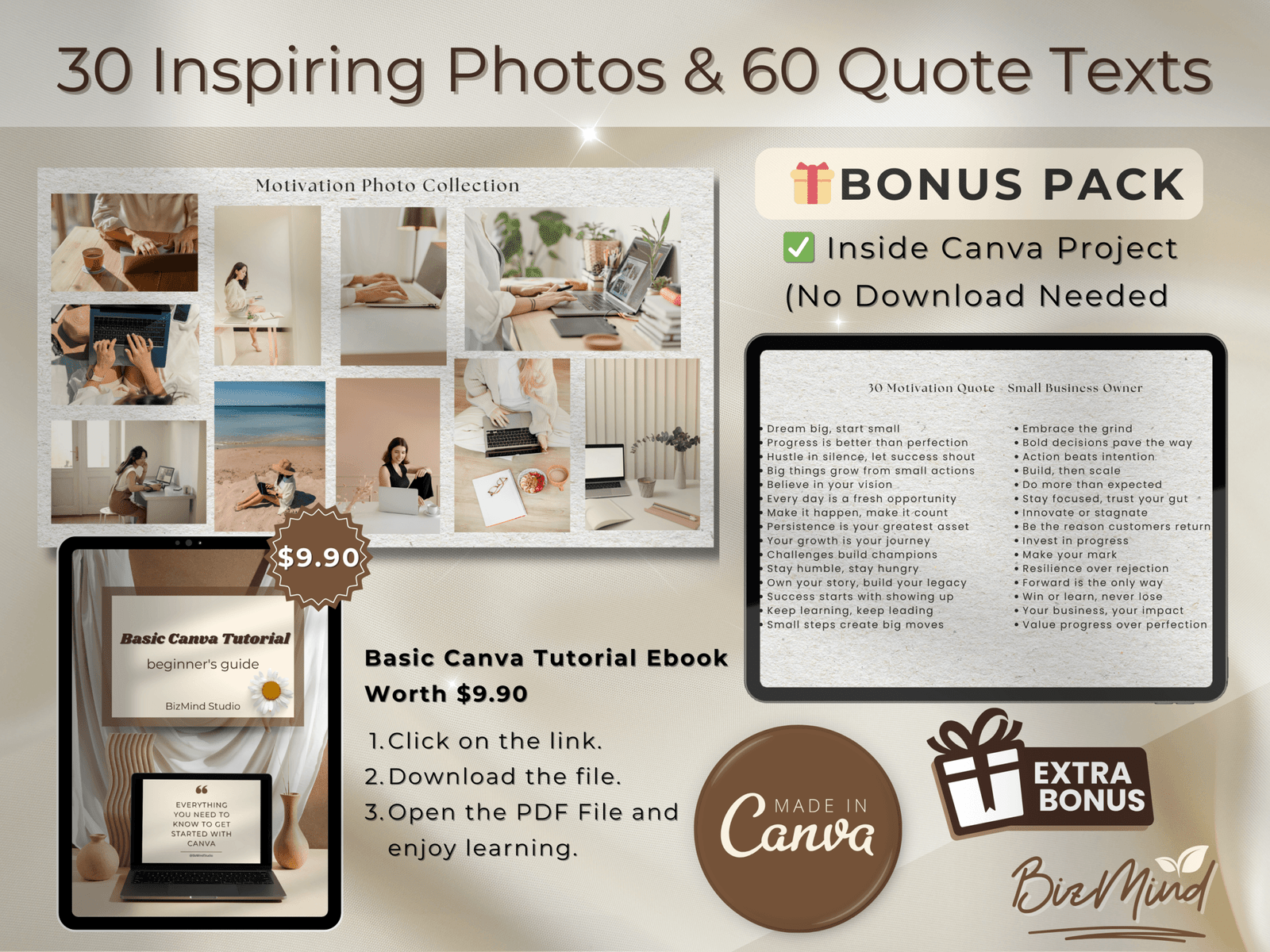 2026 Boho Beige Wallpaper + Organizer for Creative Entrepreneurs + Bonus App Icons - Image 9
