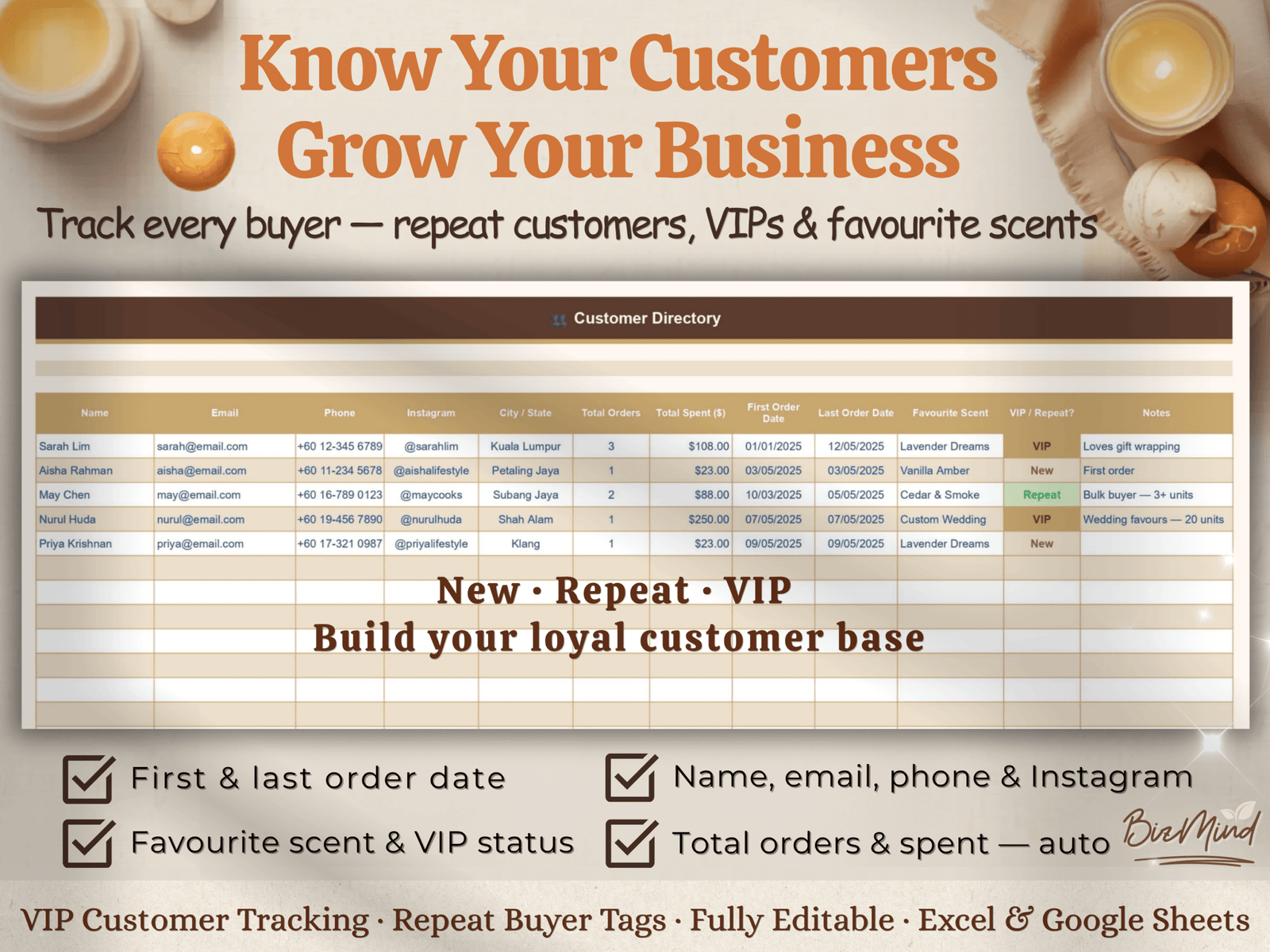 Candle Order Form Template Excel | Candle Business Tracker Google Sheets | Candle Maker Order Management | Small Business Instant Download - Image 6