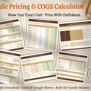 Candle Pricing & COGS Calculator — 6 Sheets. One Complete Pricing System
