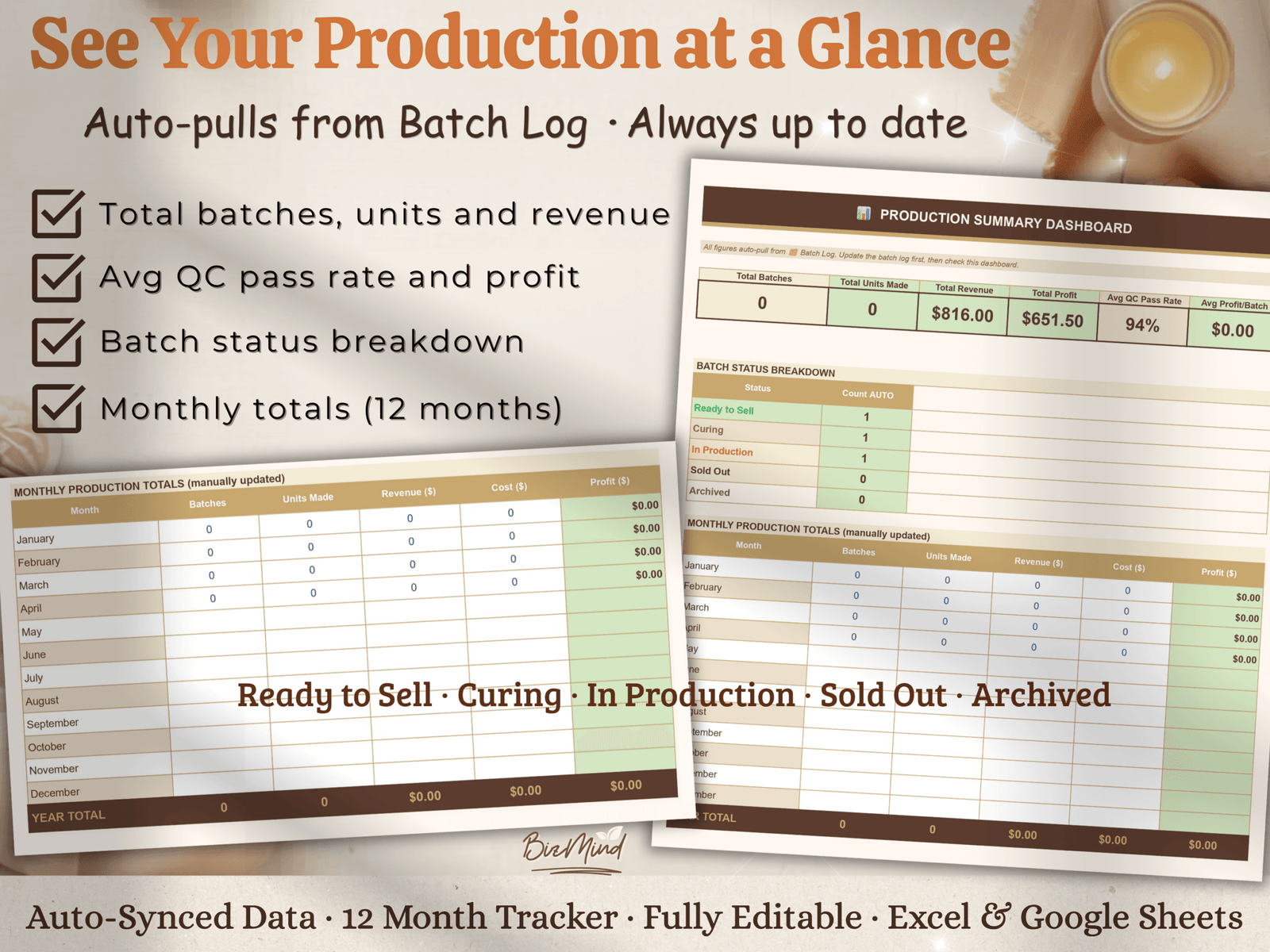 Candle Batch Record Sheet Excel | Candle Production Log Google Sheets | Candle Maker Batch Tracker | QC Checklist Instant Download - Image 6