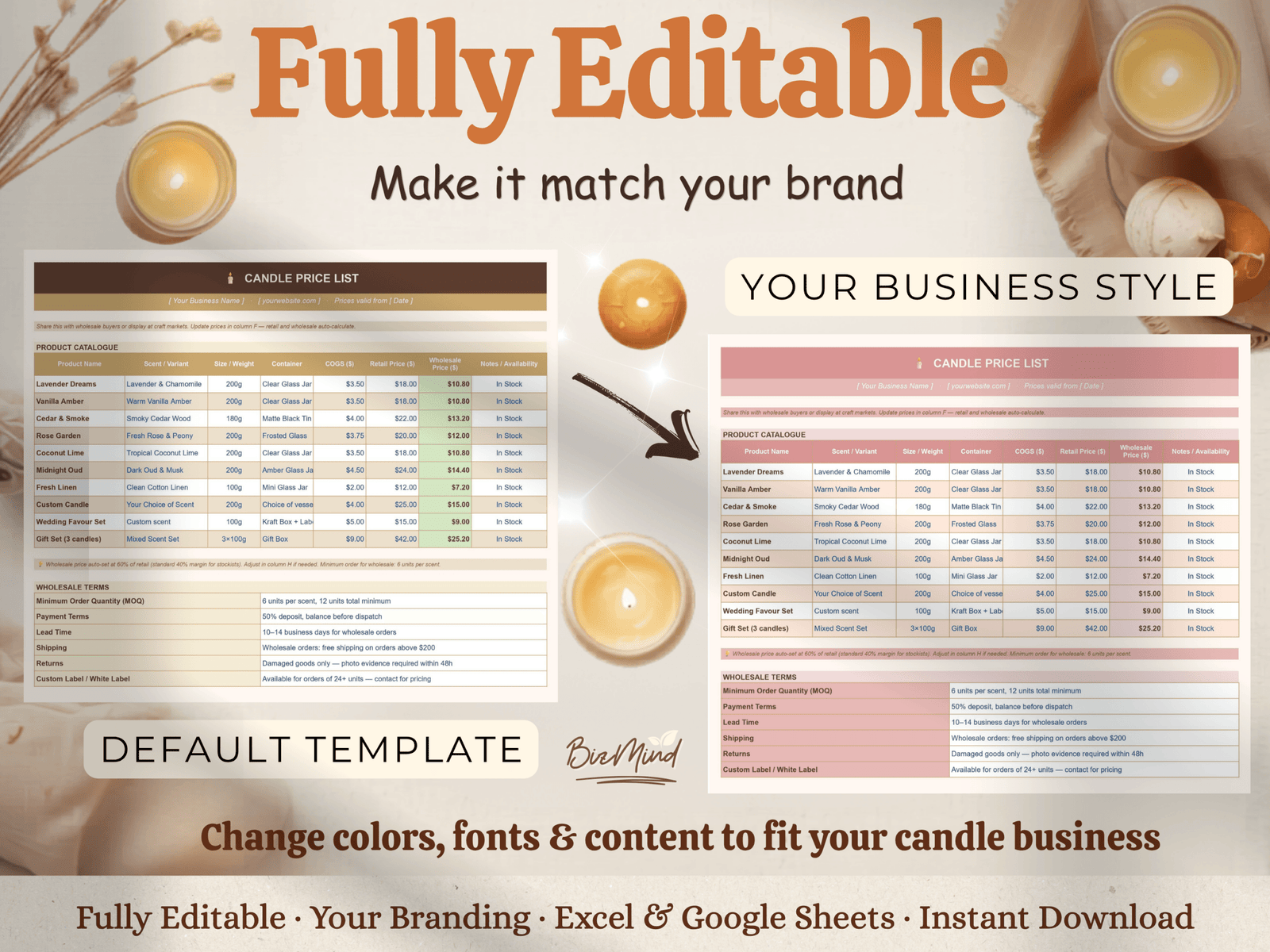 Candle Order Form Template Excel | Candle Business Tracker Google Sheets | Candle Maker Order Management | Small Business Instant Download - Image 9
