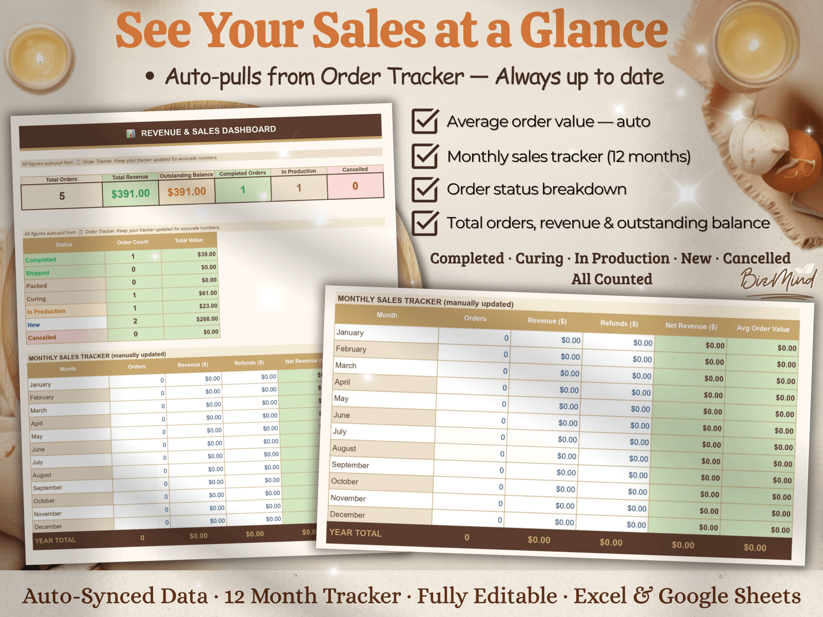 Candle Order Form Template Excel | Candle Business Tracker Google Sheets | Candle Maker Order Management | Small Business Instant Download - Image 5