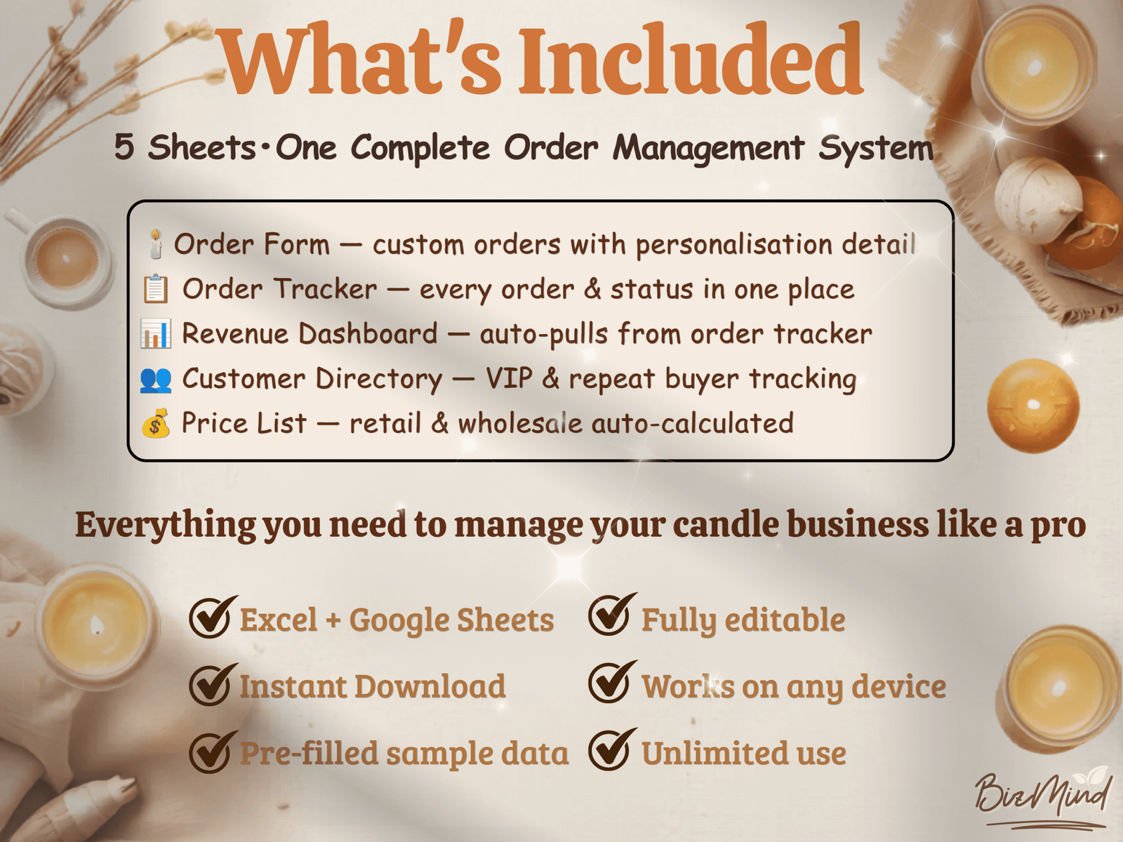 Candle Order Form Template Excel | Candle Business Tracker Google Sheets | Candle Maker Order Management | Small Business Instant Download - Image 8